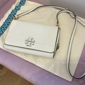 White Leather Tory Burch Crossbody Bag